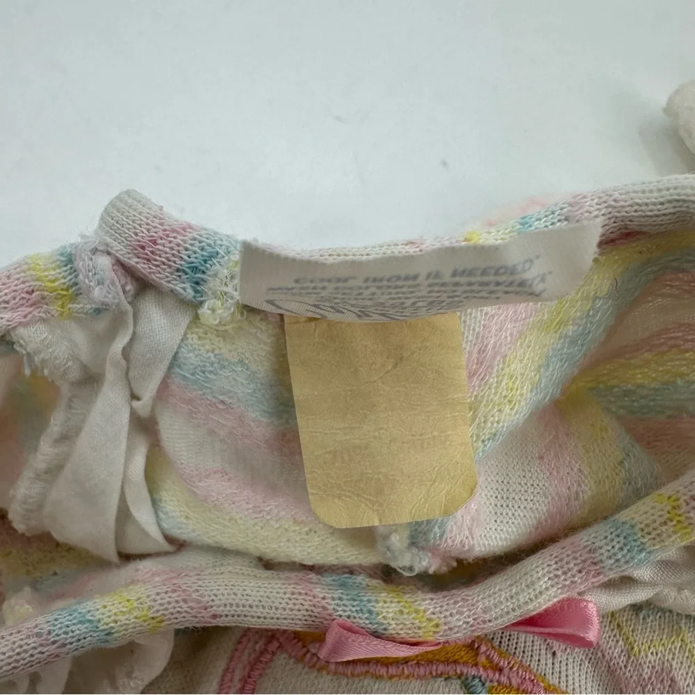 3/$15 VTG CARTERS Baby Tee 24 Months L/S Eyelet Elephant Applique Pastel Top USA